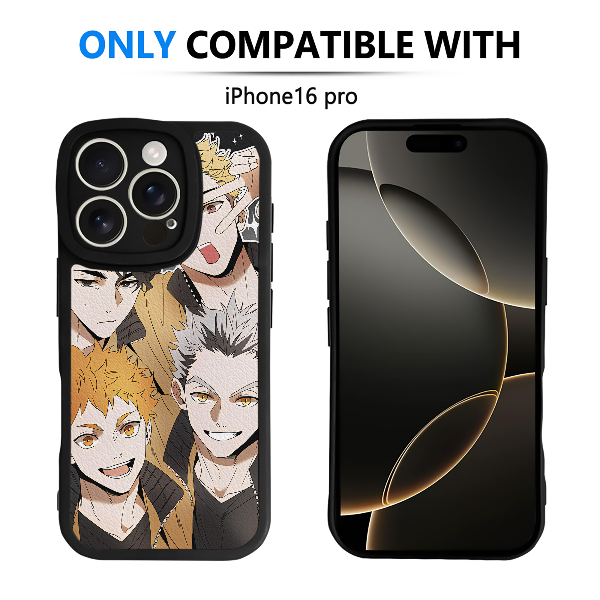 （画像用） ハイキュー!! Haikyu!! 【iPhone 16シリーズ対応】シリコンスマホケース（レザー調） 材質：シリコン